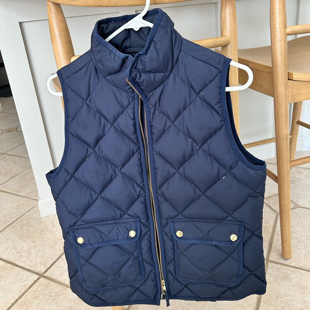J Crew Blue Puffy Vest Size Small
